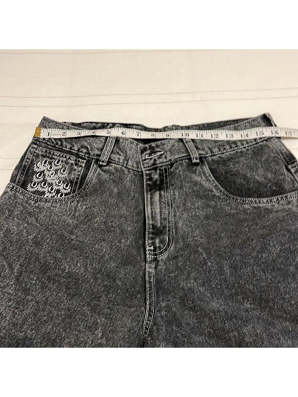 NWOT Missing Purpose Acid Wash Baggy Wide Leg Jeans Men's Large Streetwear Y2K - Picture 8 of 9